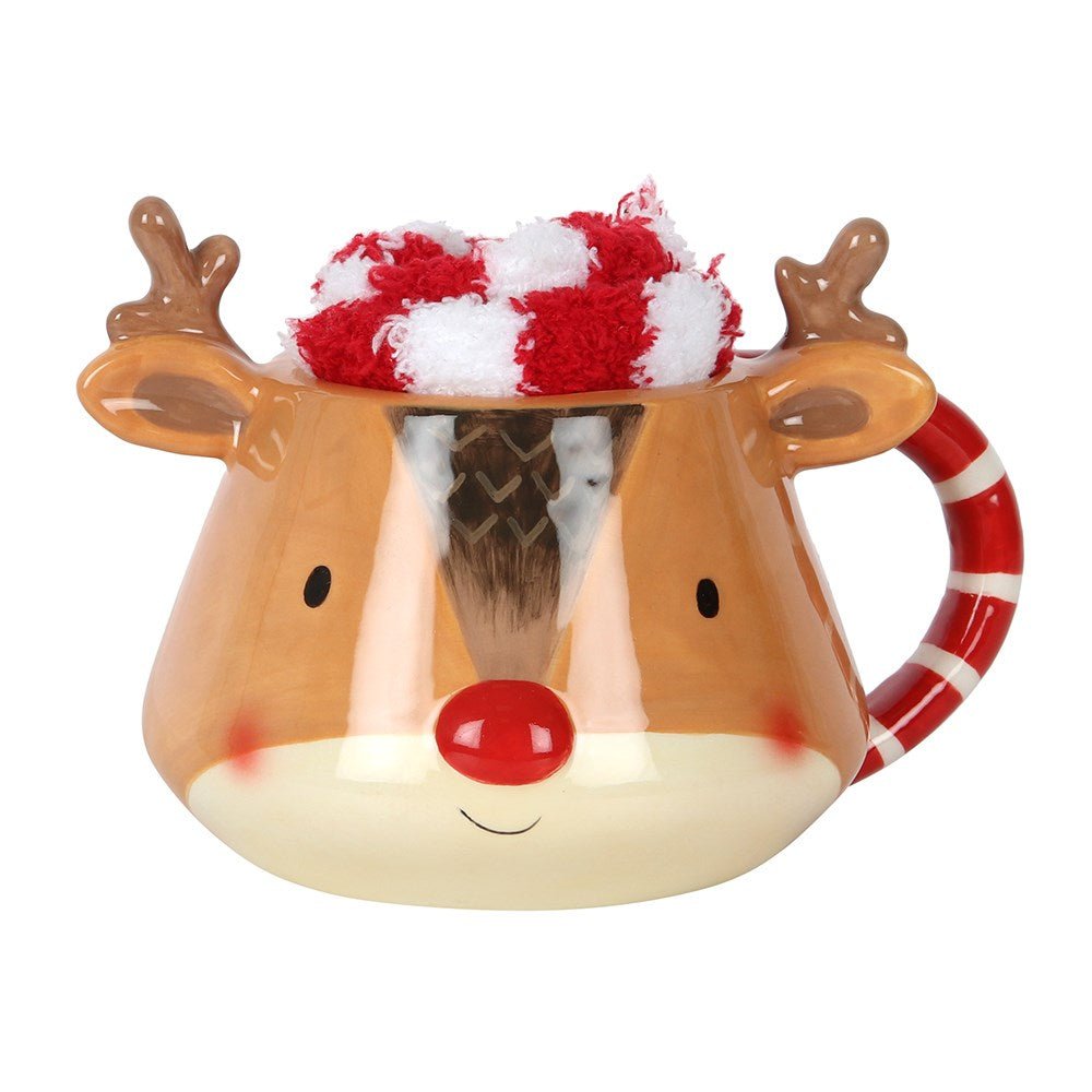Reindeer Mug and Socks Set Christmas drinkware - Gothic & Alternative Gift - Haunted