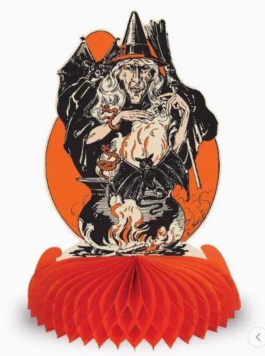 Retro Vintage Halloween 9" Centerpieces Witch, Black Cat, Jester, Gyspy Seasonal Home Decor - Gothic & Alternative Gift - Haunted