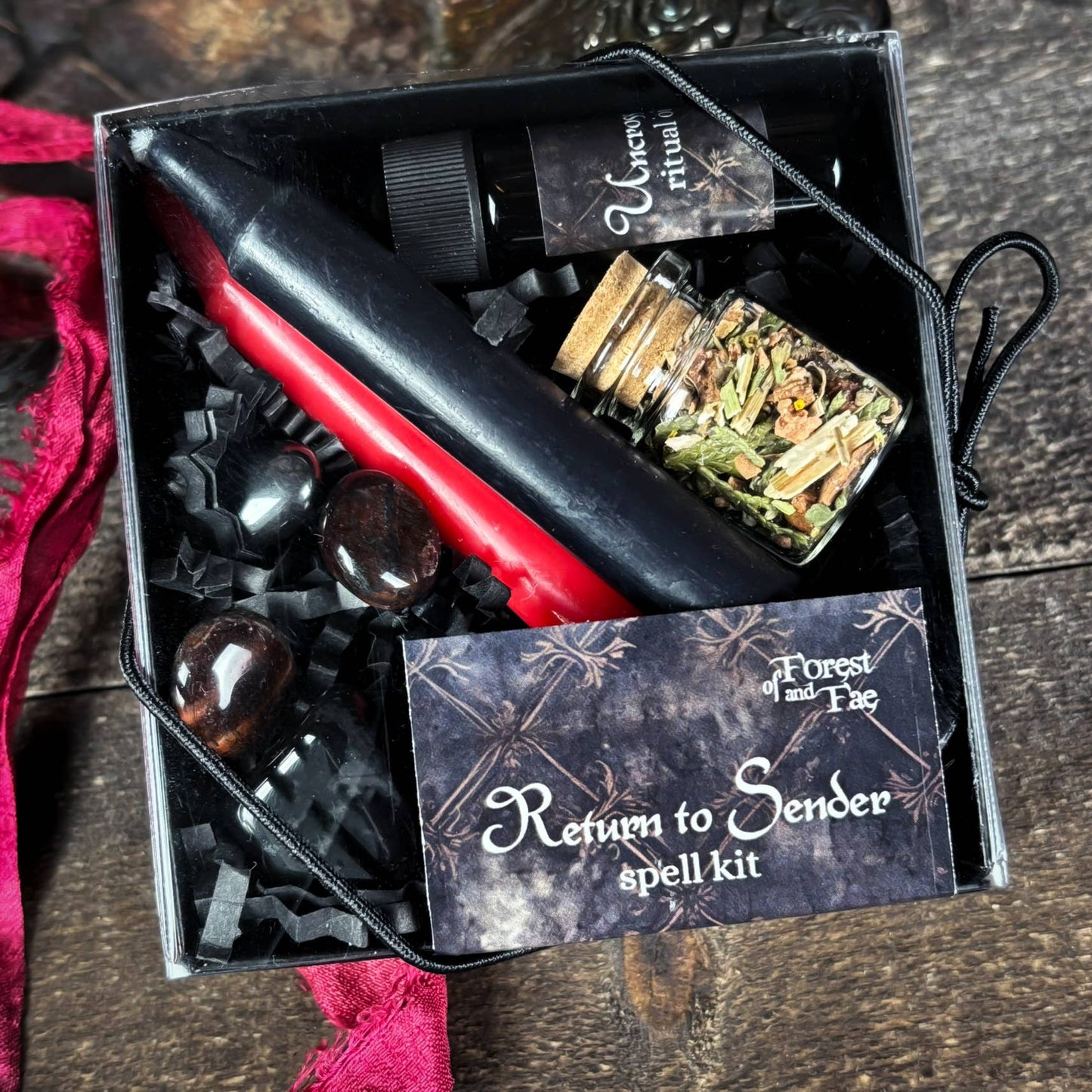 Return to Sender Spell Kit • Witchcraft Shielding Crystals - Gothic & Alternative Gift - Haunted