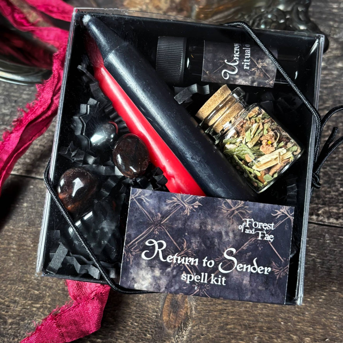 Return to Sender Spell Kit • Witchcraft Shielding Crystals - Gothic & Alternative Gift - Haunted