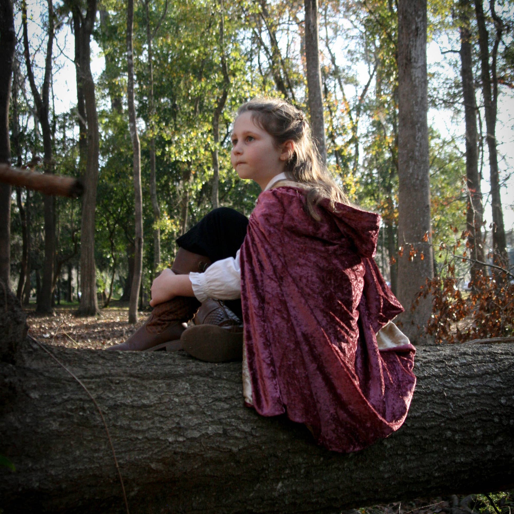 Reversible Hooded Cloak Child Size Adult Cape- 30" Long Costumes - Gothic & Alternative Gift - Haunted