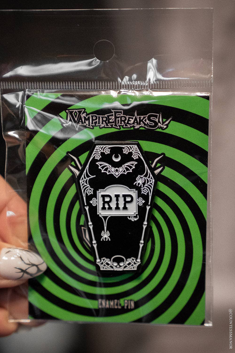 RIP Coffin Enamel Pin Accessories - Gothic & Alternative Gift - Haunted