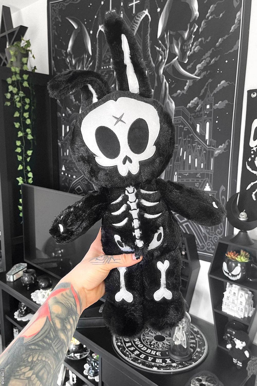 RIP Rabbit Plush Toy Plushie Gothic Bunny Stuffed Animals - Gothic & Alternative Gift - Haunted