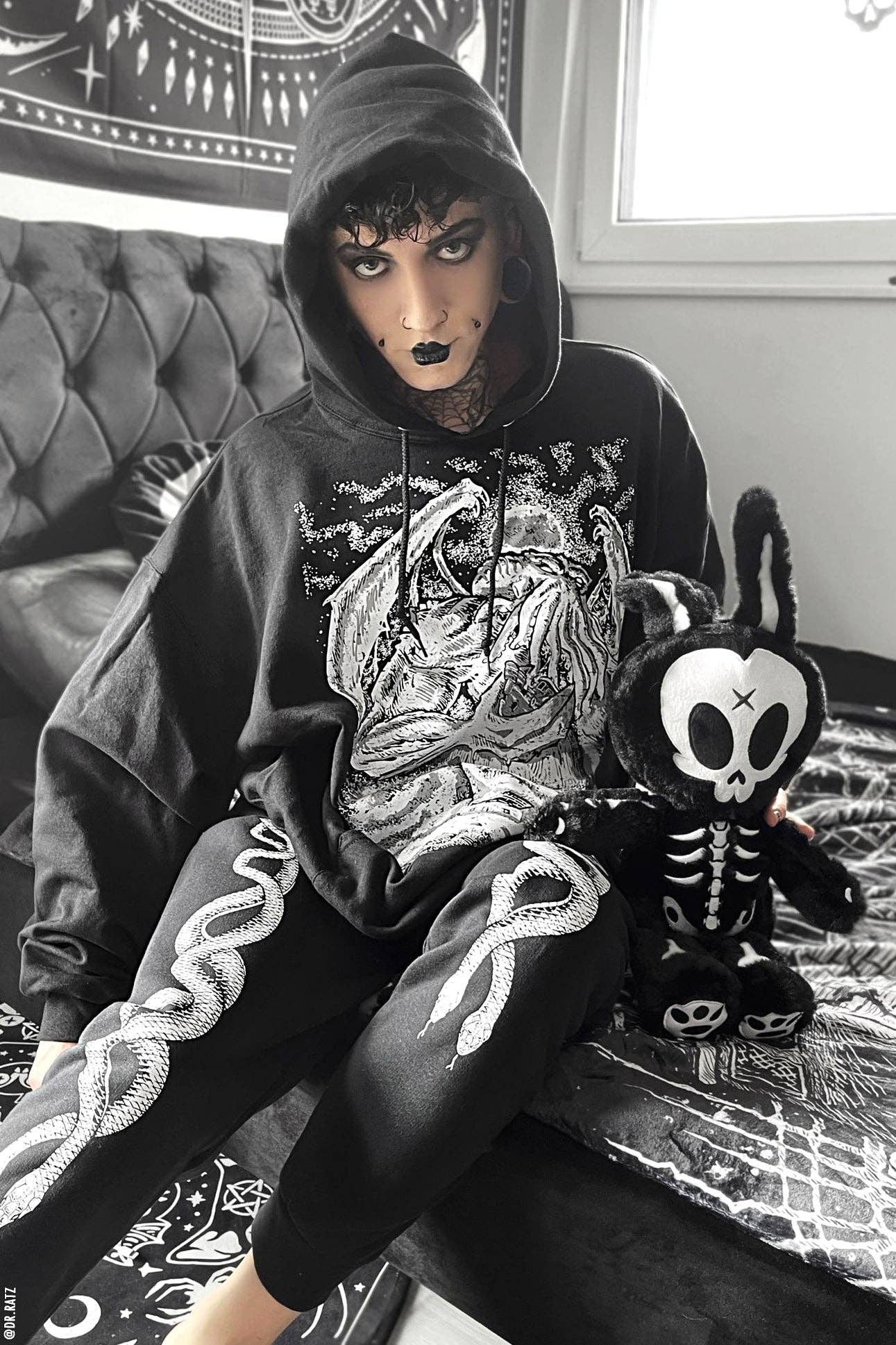 RIP Rabbit Plush Toy Plushie Gothic Bunny Stuffed Animals - Gothic & Alternative Gift - Haunted