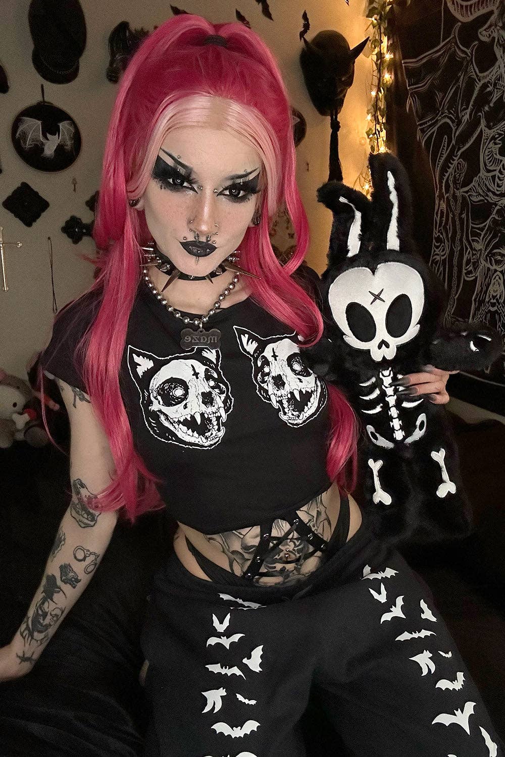 RIP Rabbit Plush Toy Plushie Gothic Bunny Stuffed Animals - Gothic & Alternative Gift - Haunted