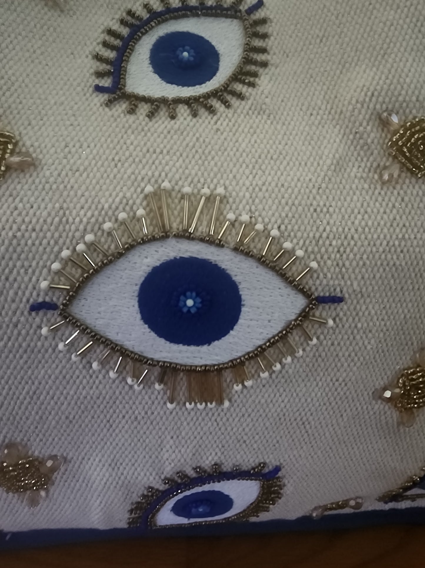 All Seeing Eye Evil Eye Protection Beaded Tote Bag