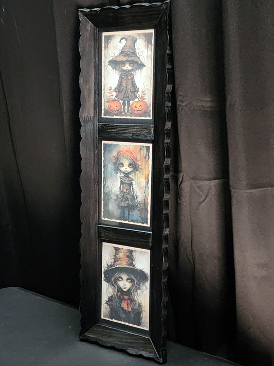 Halloween Cursed Creepy Children Framed Creepy Cute Vintage Gothic Wall Art