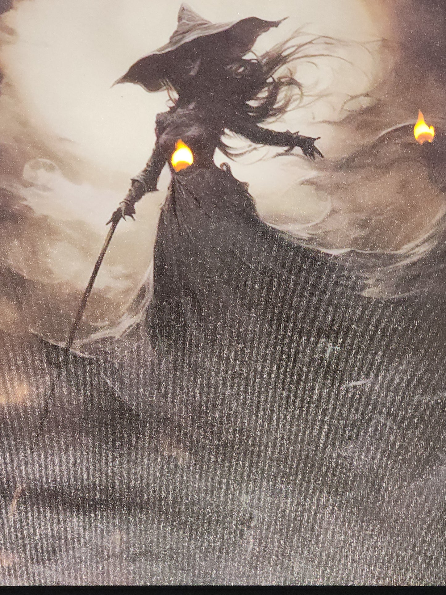 Shadowy Enchanted Witch Forest Framed Canvas Print