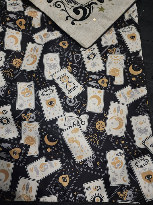 Black Cat Sun and Moon Tarot Cards Reversable Table Runner