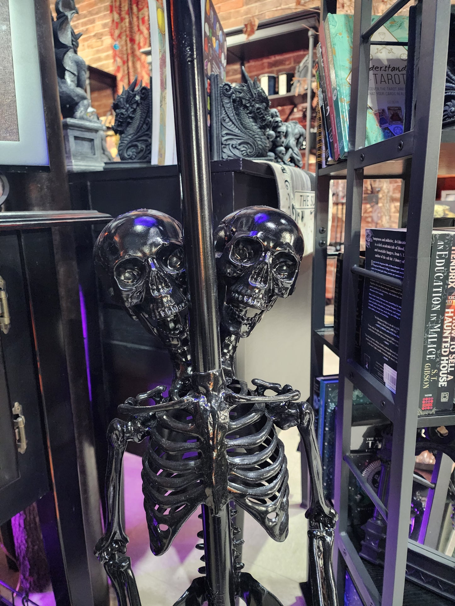 Handmade Two Headed Skeleton Floor Lamp