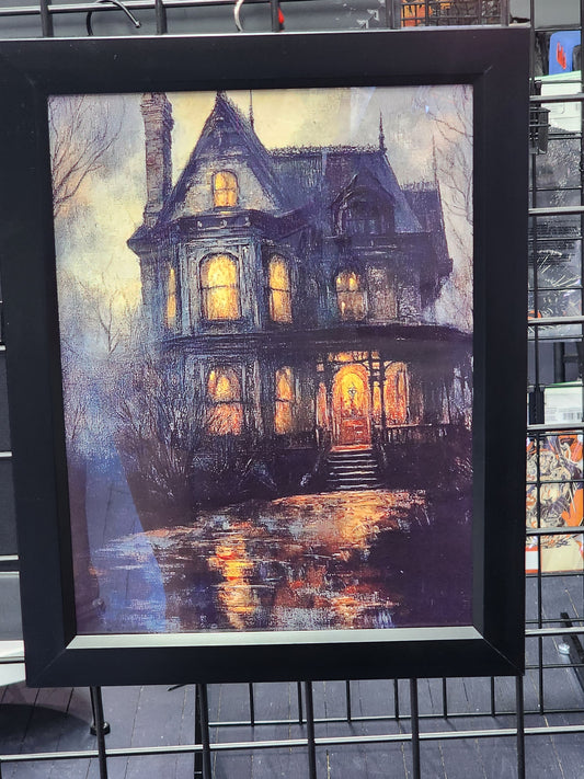 Haunted House Framed Print Halloween Gothic Victorian