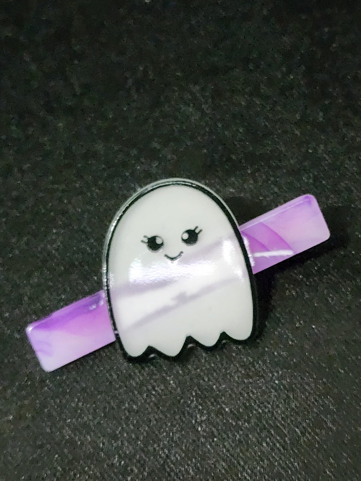 Glow in the Dark Black Cat Moon Spider Ghost Hair Clip Whimsigoth