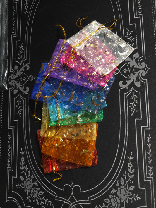 Moon and stars mini mesh gift bags
