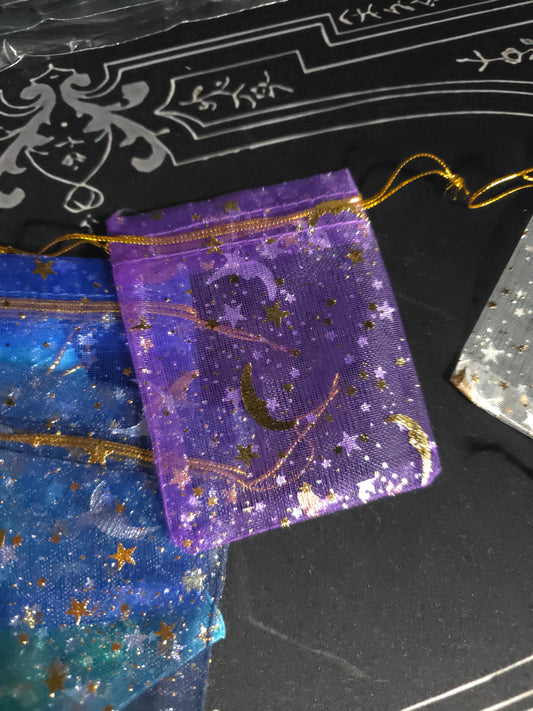 Moon and stars mini mesh gift bags
