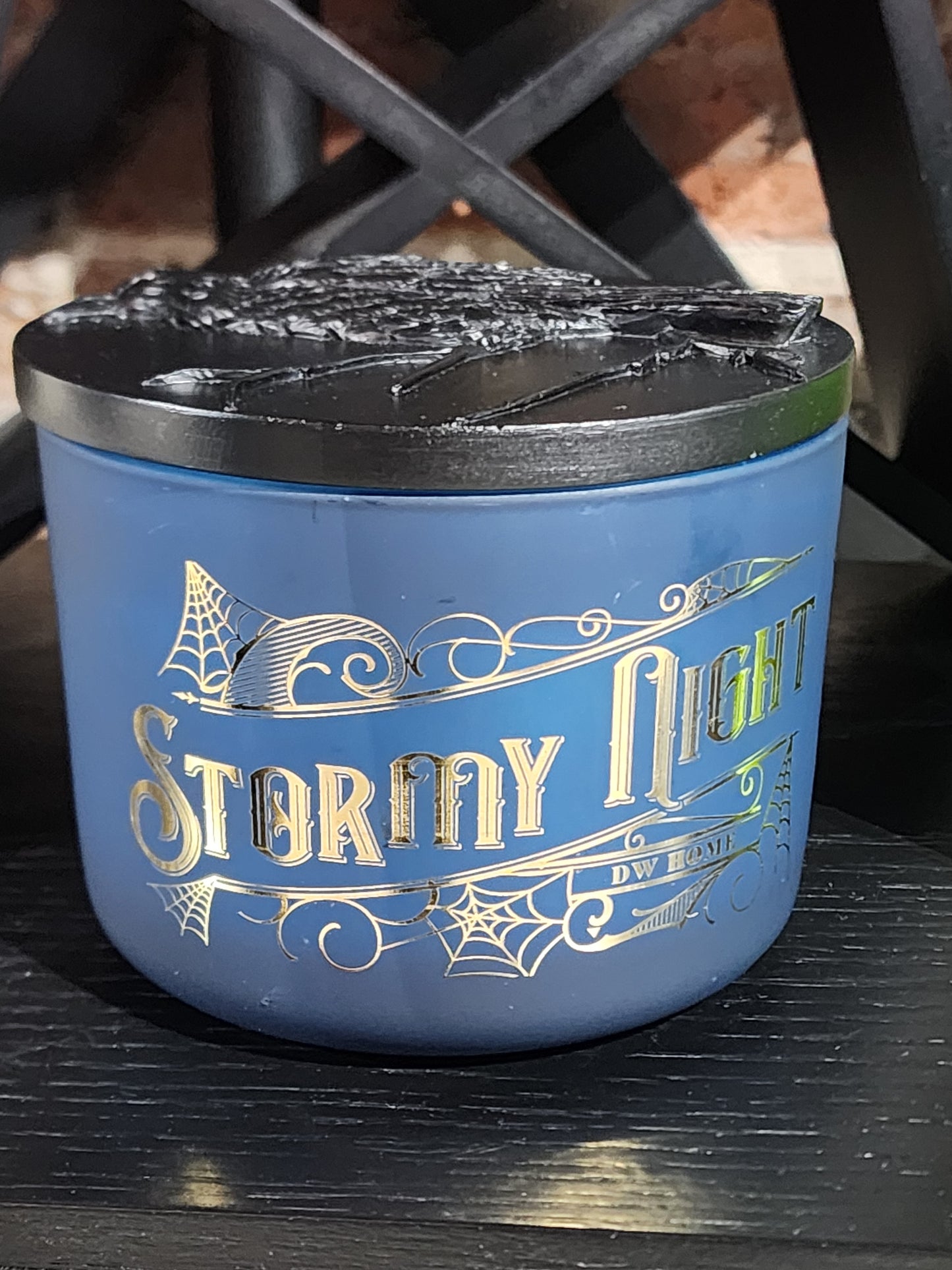 Dark Gothic Glass Candle Stormy Night