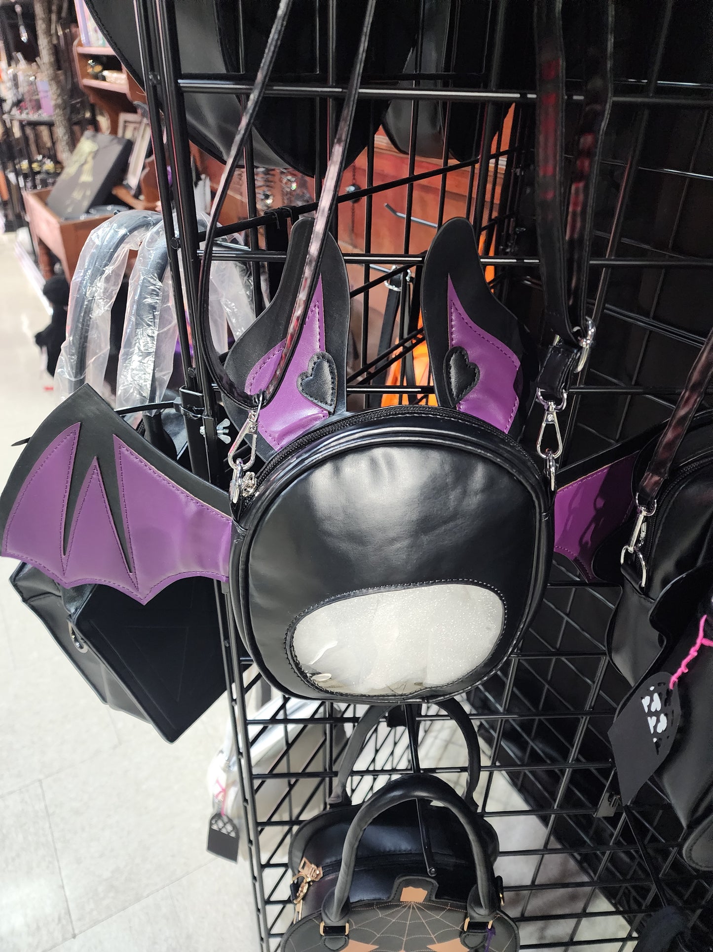 Purple and Black Bat Purse