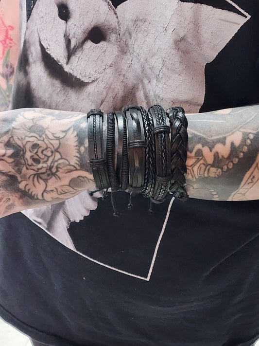 Black Leather Bracelet