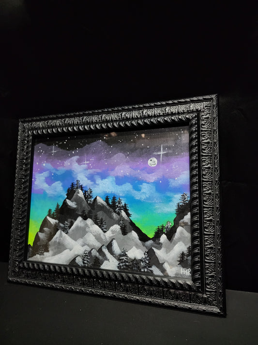 Changing Night Sky framed canvas painting by HKR
