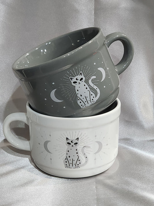 Moon and Cat Witchy Coffee Mug