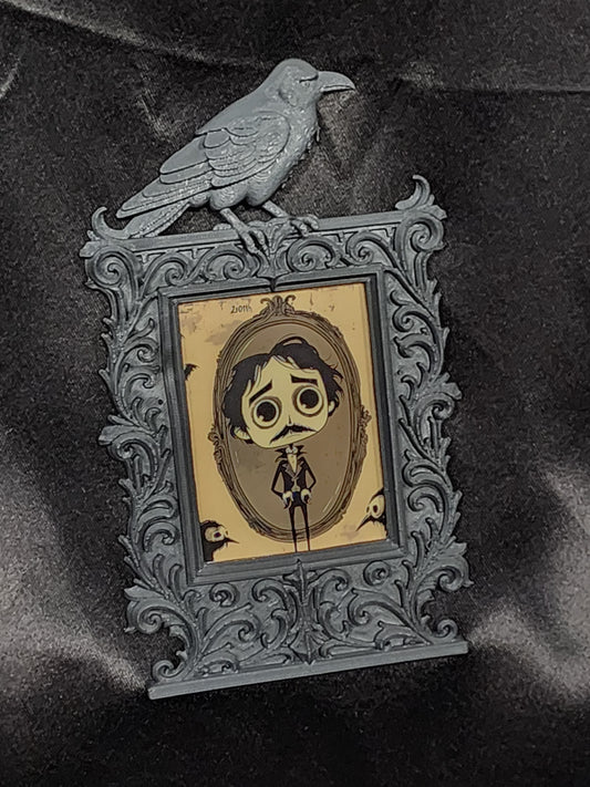 Edgar Allen Poe With 3D Raven Frame