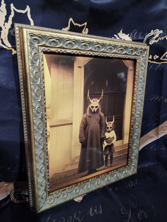 Creepy Vintage Cult Family Framed Print