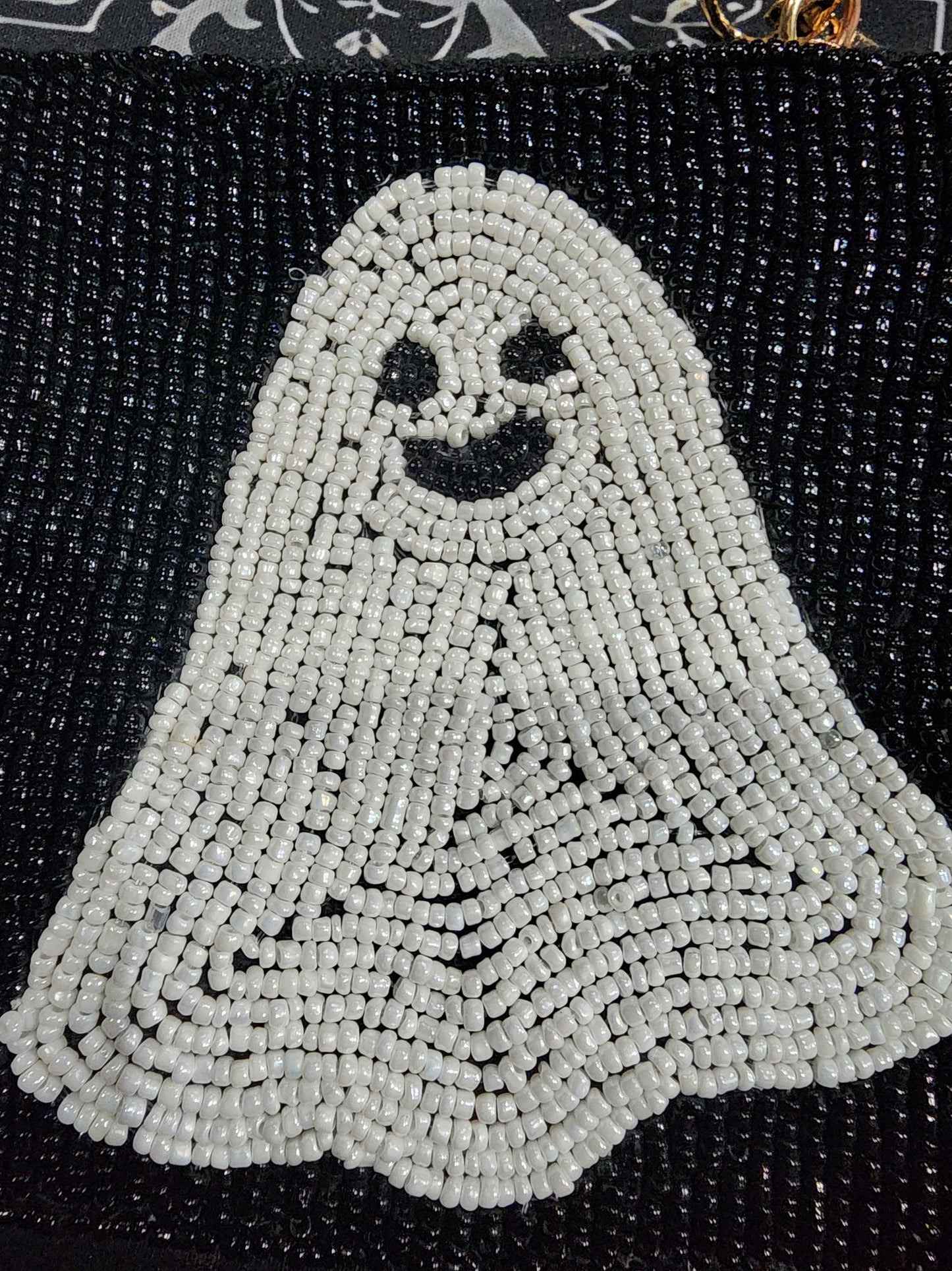 Luxury Beaded Ghost Purse Bag Crossbody Clutch Halloween