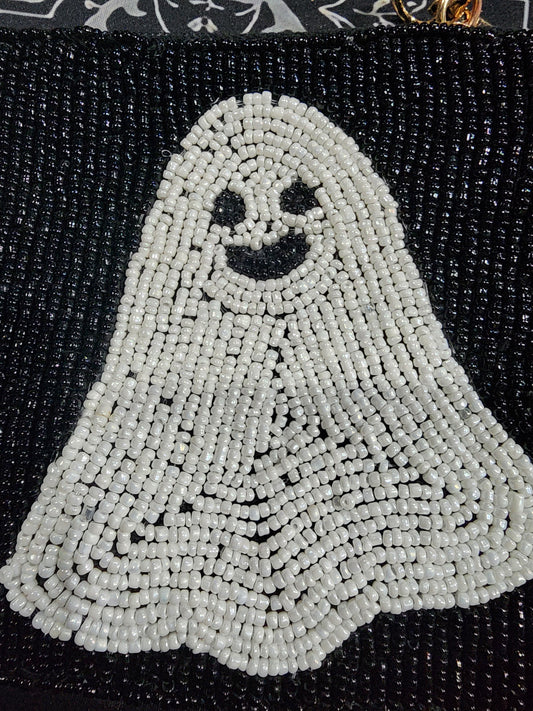 Luxury Beaded Ghost Purse Bag Crossbody Clutch Halloween