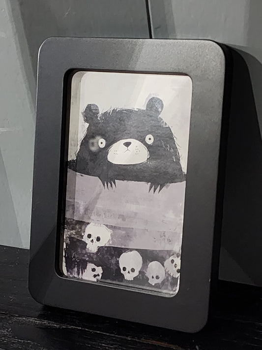 Whimsigoth Creepy Cute Bear and Skulls Gothic Framed Print