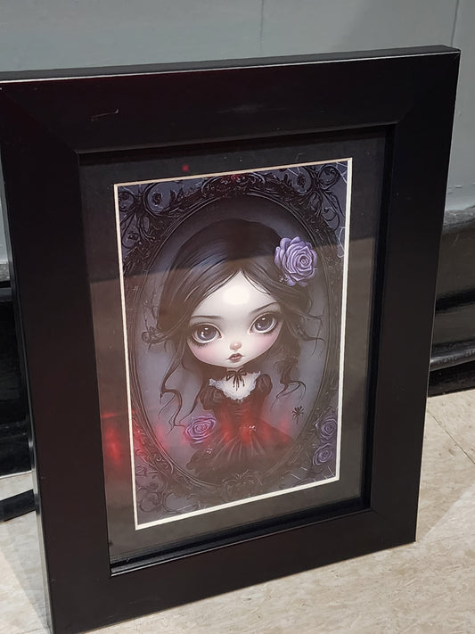 Cursed Goth Girl Framed Print Halloween, Goth, Whimsigoth