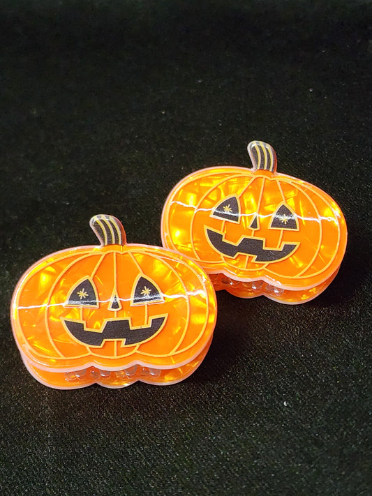 Two for TEN Halloween Hair Claw Clip Bat, Black Cat, Skull, Pumpkin, Ghost