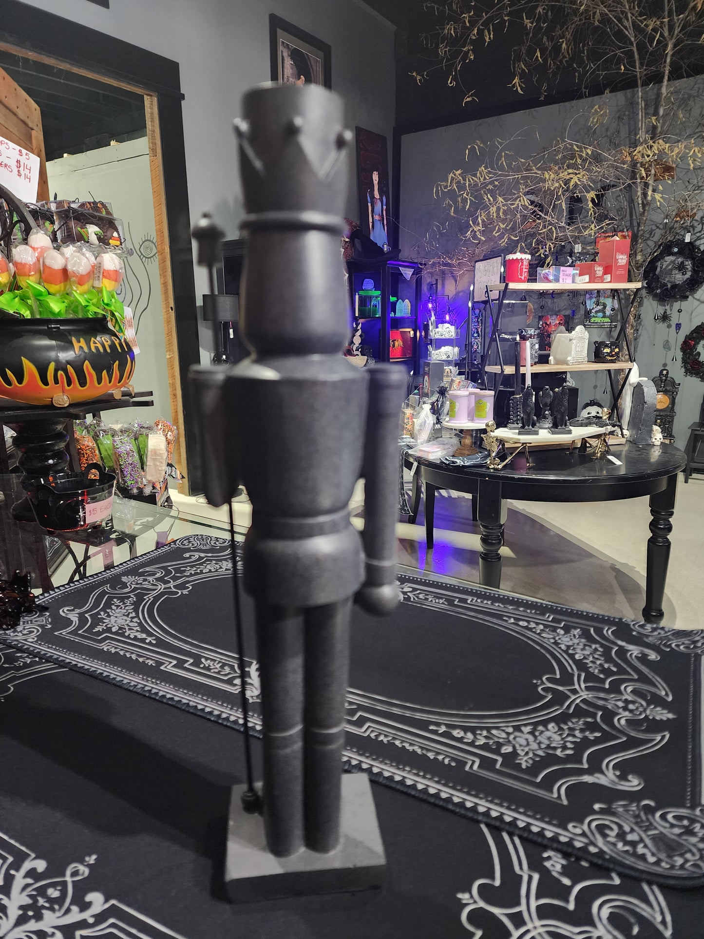 Gothic Dark Grey Nutcracker Figurine