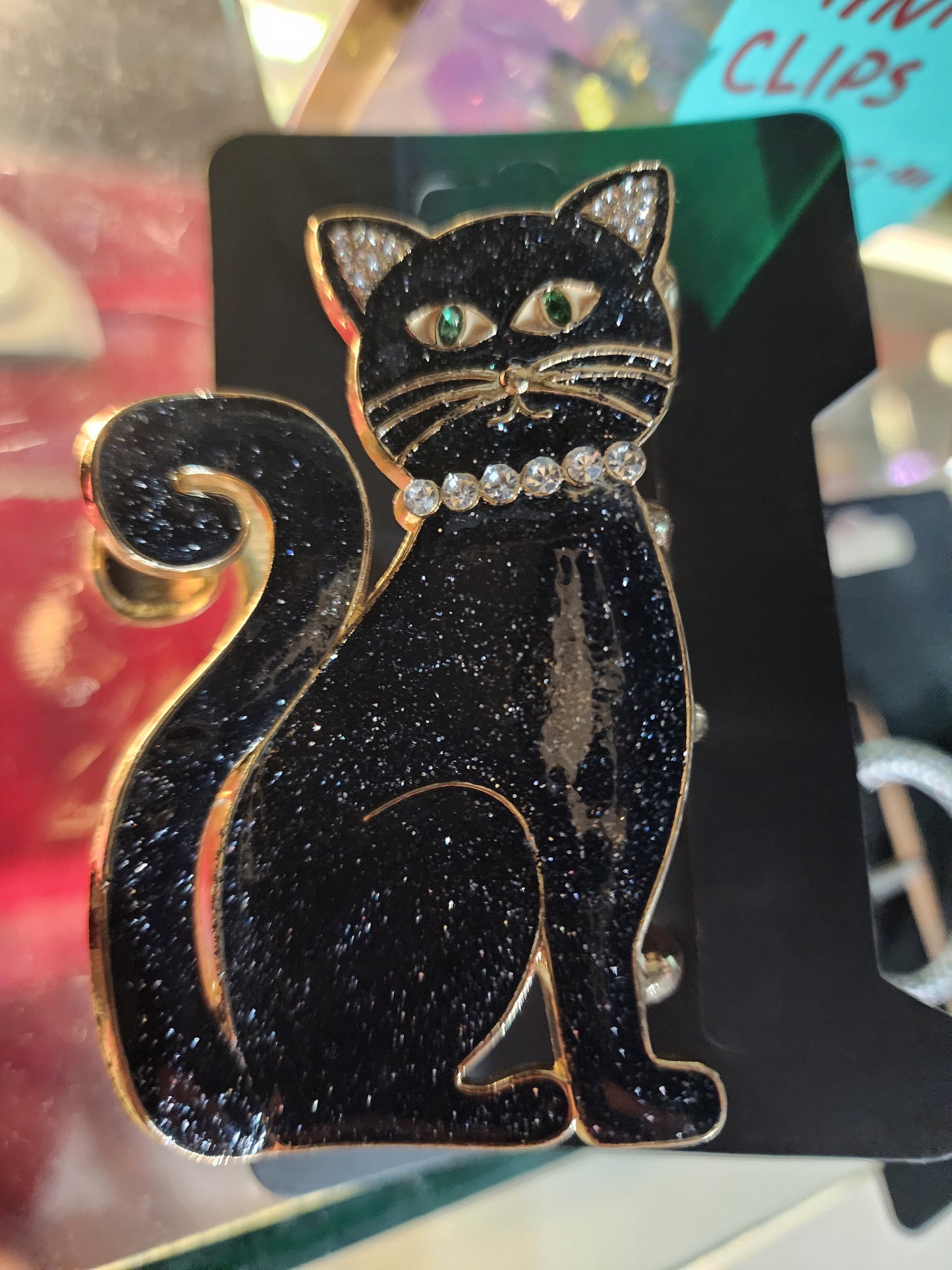 Bling Black Cat Shaped Hair Clip