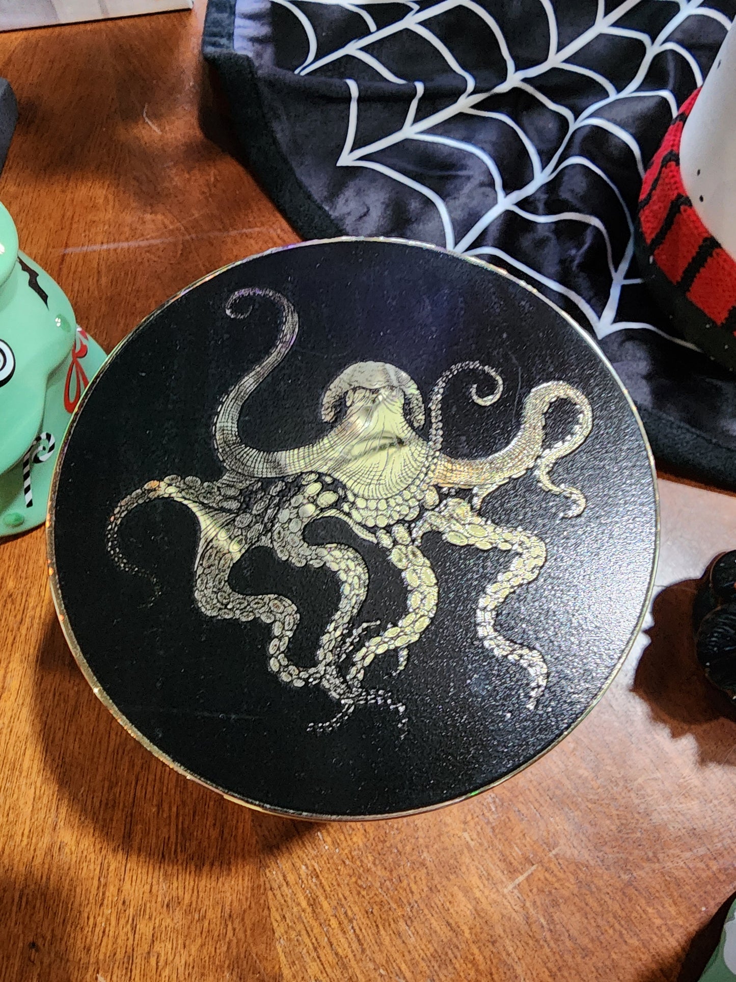 Octopus Black from the Black Forest Large Glass Candle Sea Salt & Driftwood