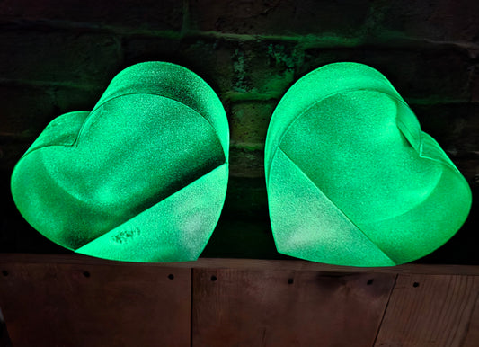 Black heart shaped wall hanging planters (glow in the dark)