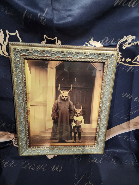 Creepy Vintage Cult Family Framed Print