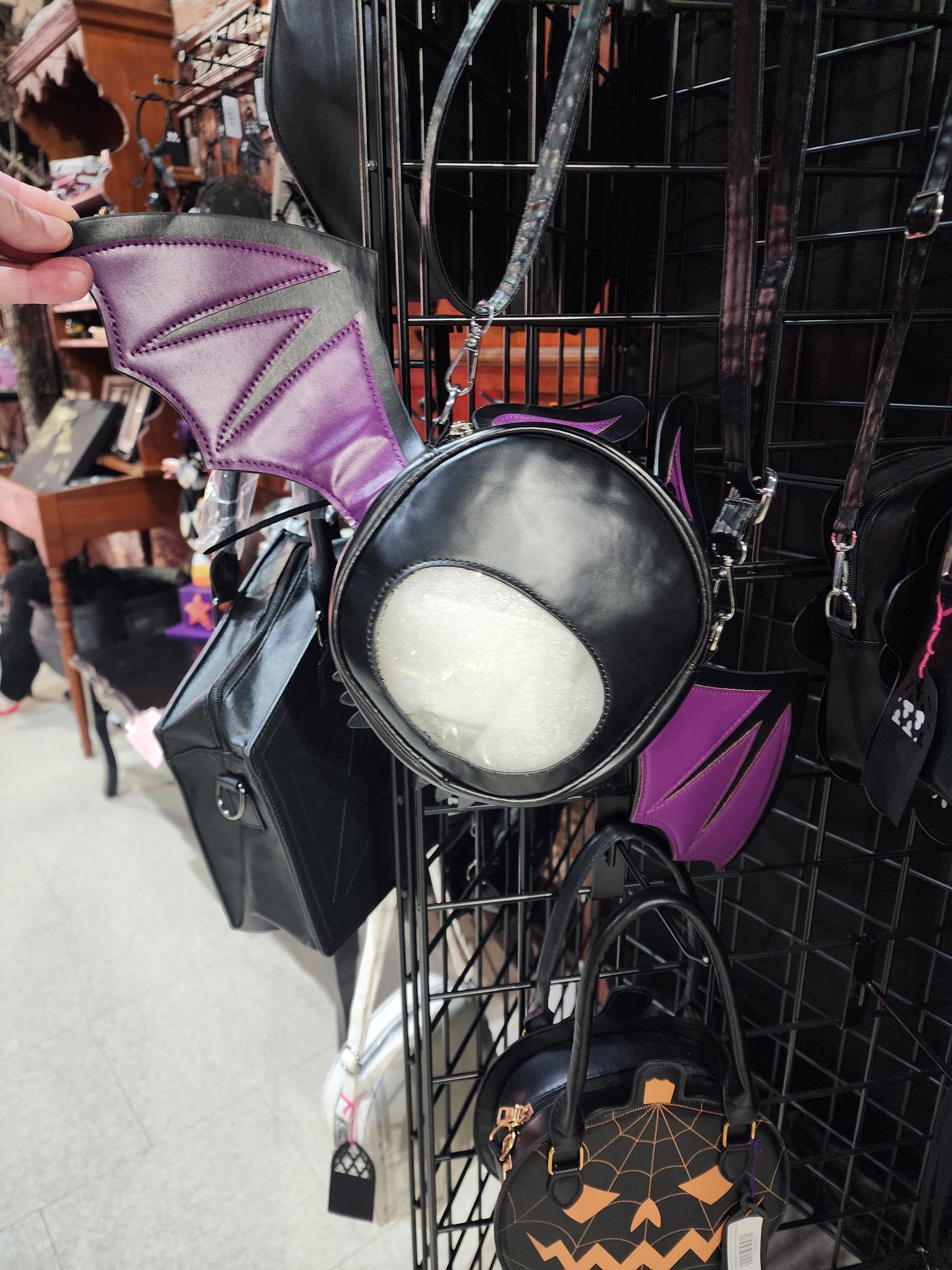 Purple and Black Bat Purse