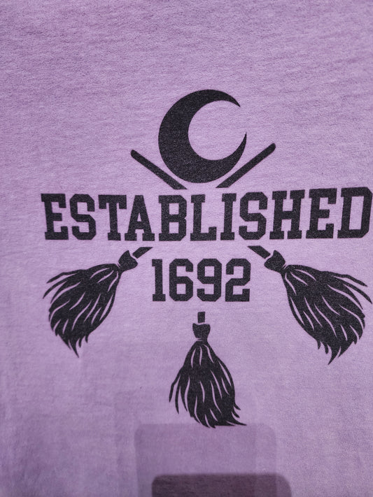 Purple Ombre Established 1692 Witchy Gothic T-Shirt