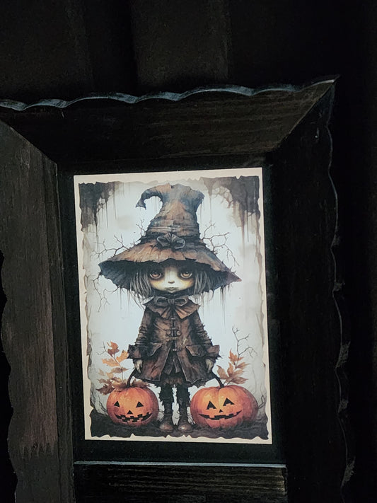 Halloween Cursed Creepy Children Framed Creepy Cute Vintage Gothic Wall Art