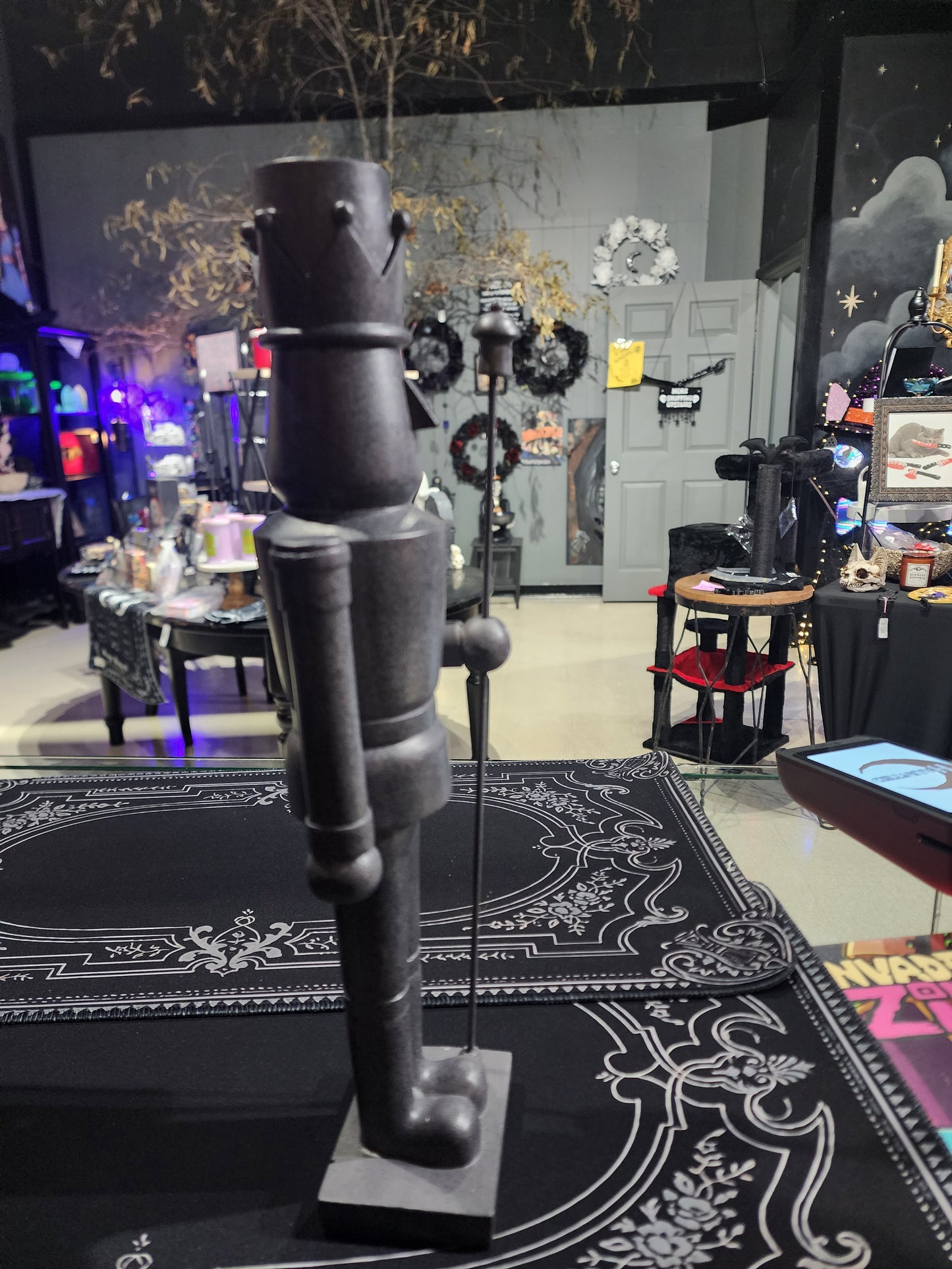 Gothic Dark Grey Nutcracker Figurine