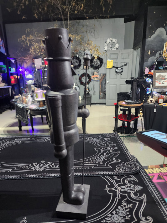 Gothic Dark Grey Nutcracker Figurine