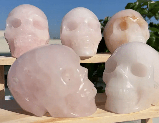 Rose Quartz Crystal Skull - Gothic & Alternative Gift - Haunted