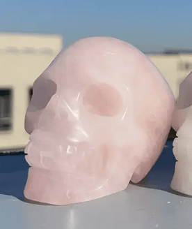 Rose Quartz Crystal Skull - Gothic & Alternative Gift - Haunted