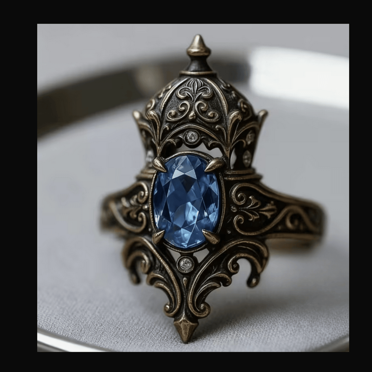 Royalty, King, Queen Castle Antique and Gemstone Ring Jewelry - Gothic & Alternative Gift - Haunted