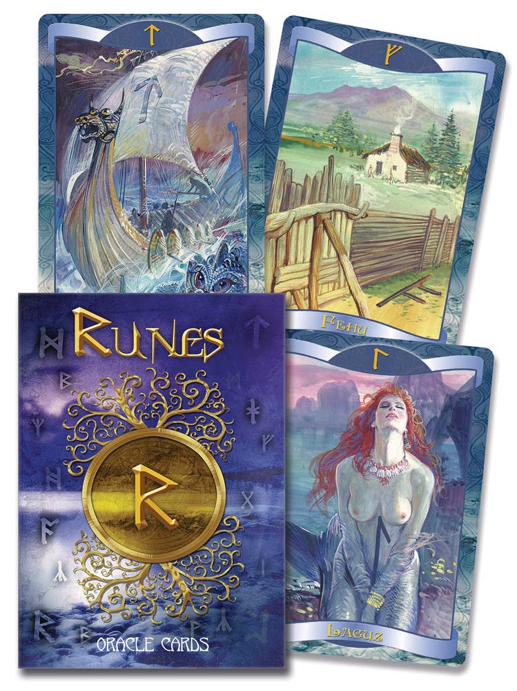 Runes Oracle Cards by Lo Scarabeo – 24-Card Rune Deck Tarot Decks - Gothic & Alternative Gift - Haunted