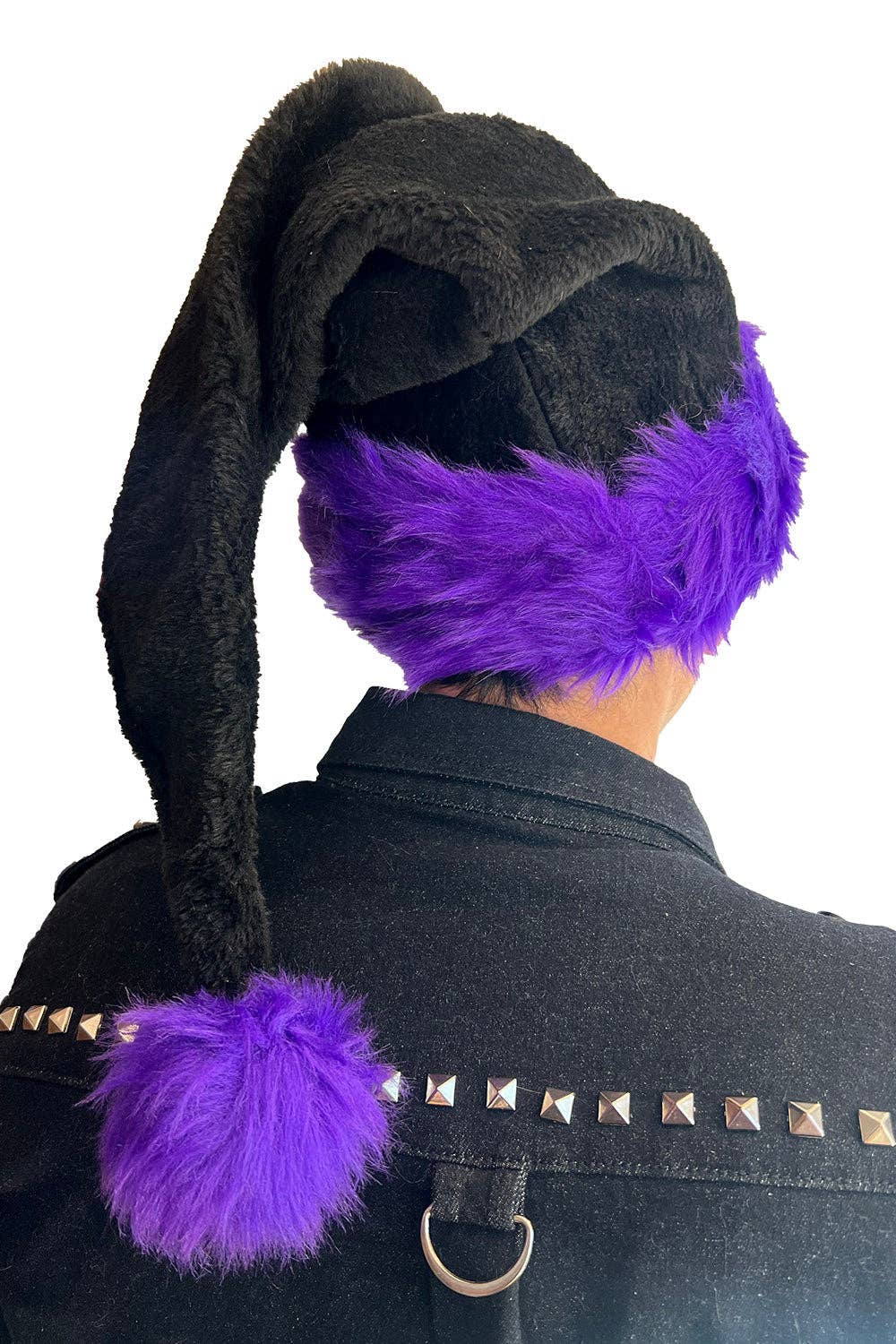 Santa Claws Hat [Black/Purple] Santa Hat Gothmas Creepmas Christmas Holiday Clothing Accessories - Gothic & Alternative Gift - Haunted