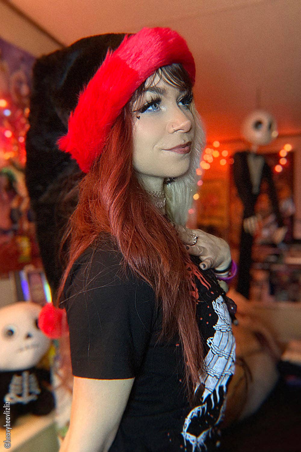 Santa Claws Hat [BLACK/RED] Santa Hat Holiday Creepmas Gothmas Christmas Spooky Gift Clothing Accessories - Gothic & Alternative Gift - Haunted