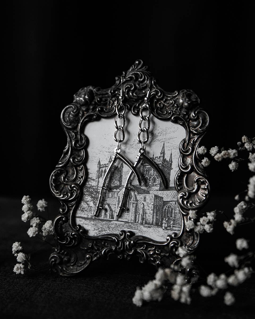 Scythe Earrings Jewelry - Gothic & Alternative Gift - Haunted