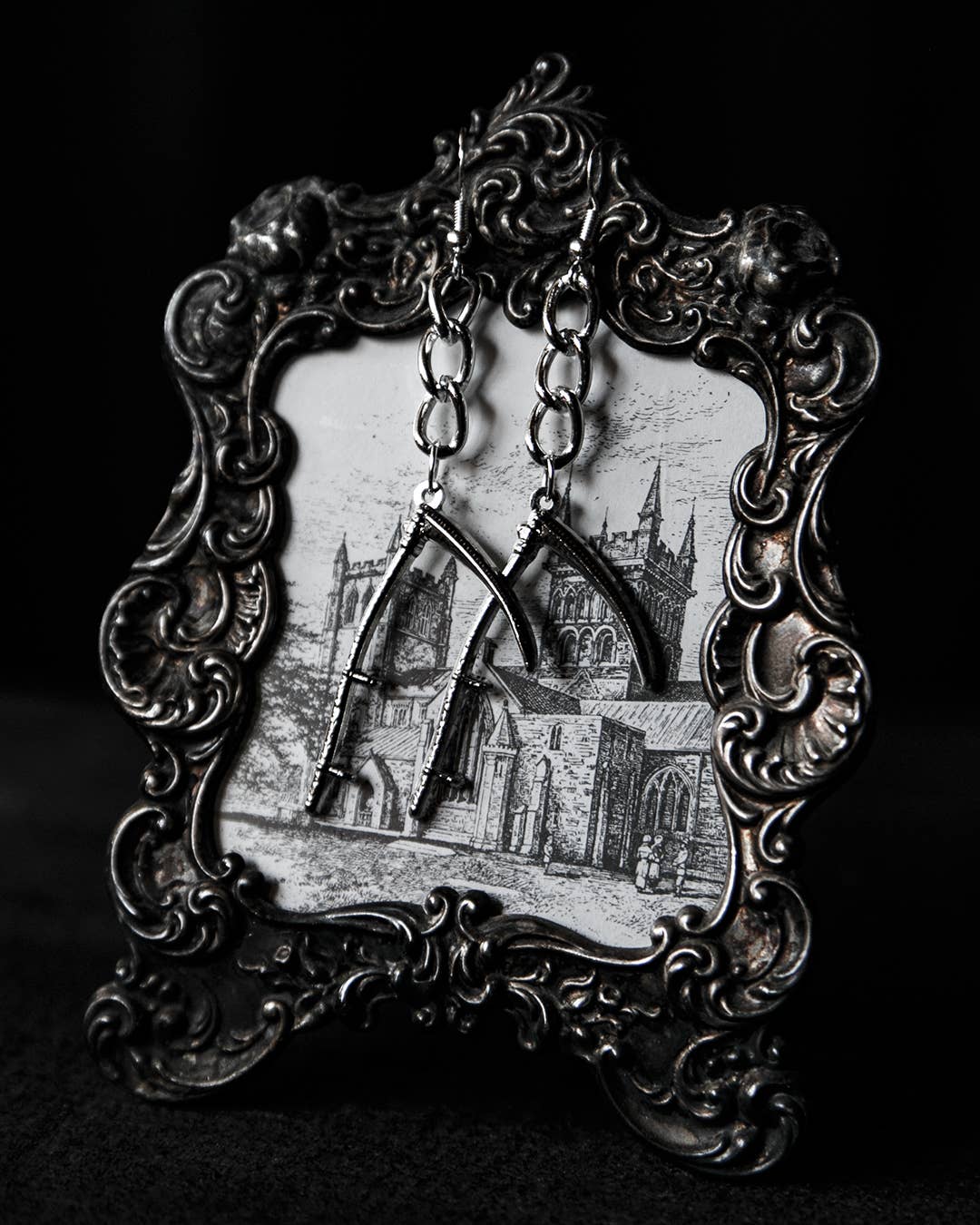 Scythe Earrings Jewelry - Gothic & Alternative Gift - Haunted