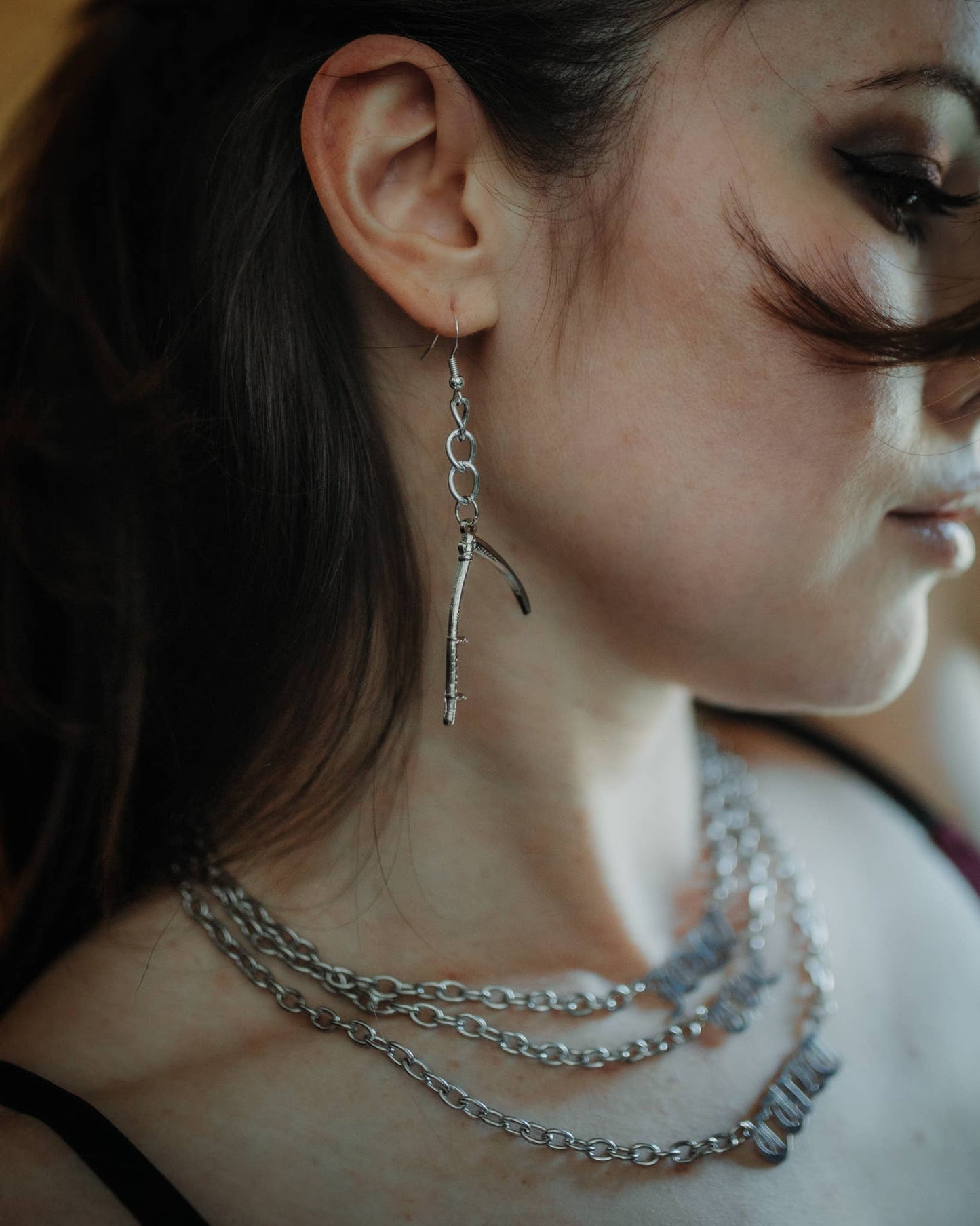 Scythe Earrings Jewelry - Gothic & Alternative Gift - Haunted
