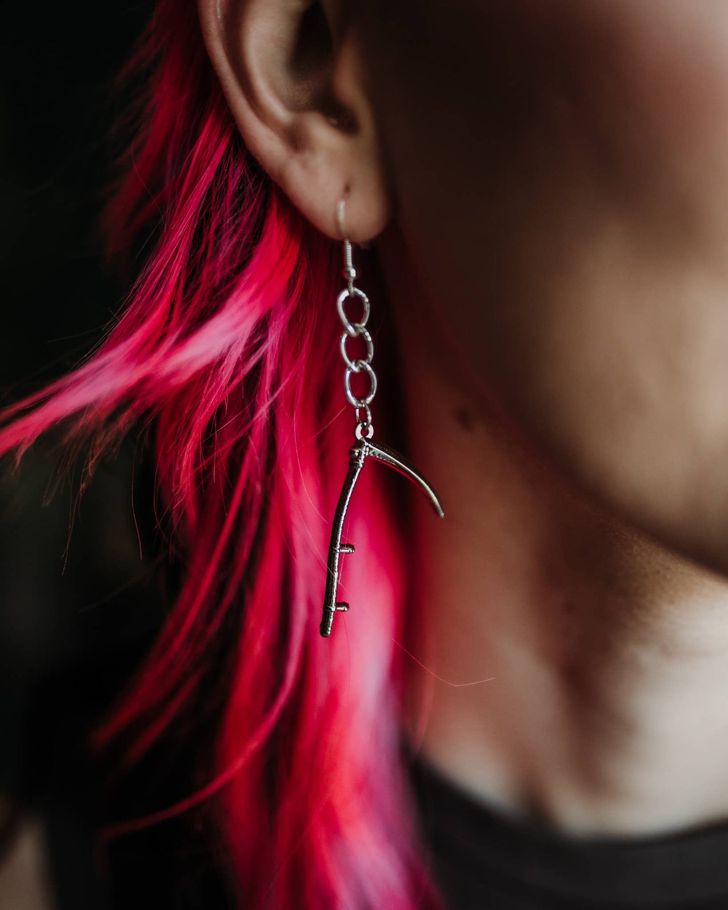 Scythe Earrings Jewelry - Gothic & Alternative Gift - Haunted